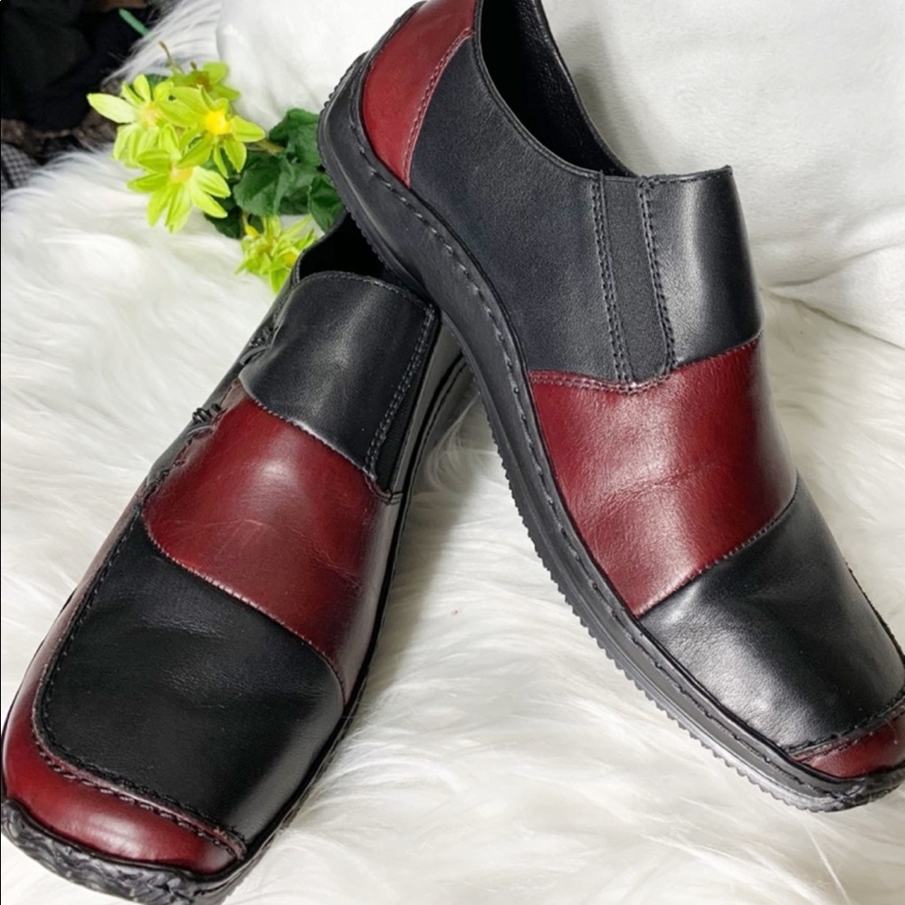 Reiker antistress  two tone leather flat